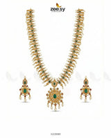 Emerald Vine Pearl Malla Set Malla Necklace - Zeesy Jewellery Pakistan | Premium Artificial & Imitation Jewellery