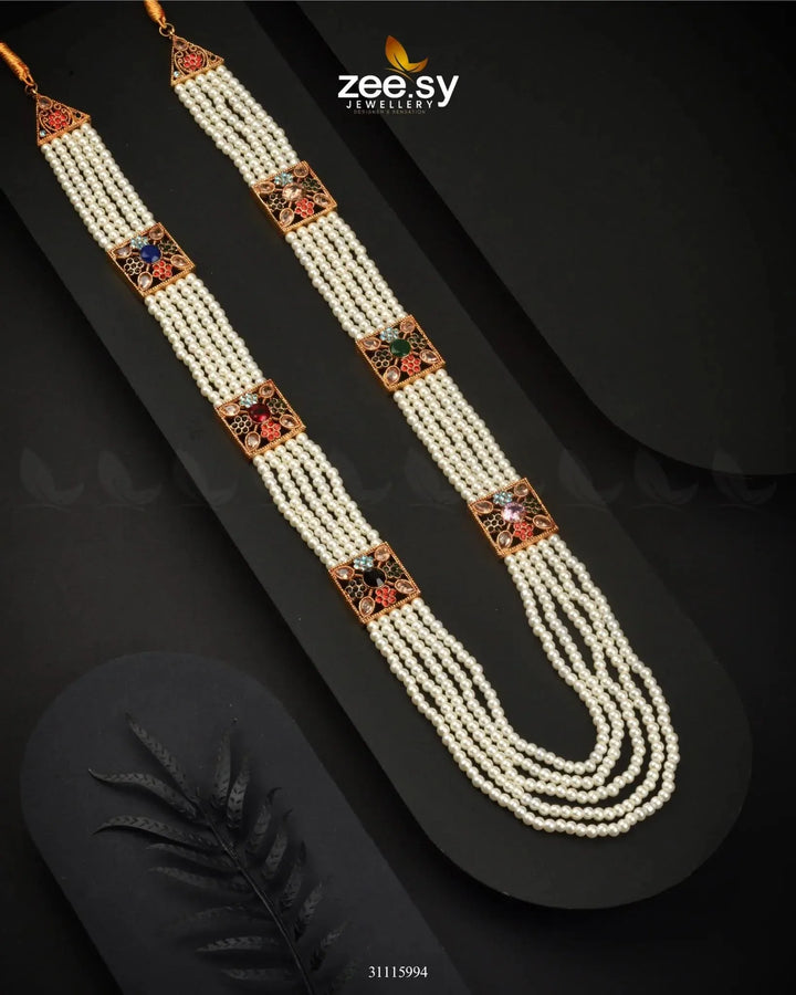 Heritage Malla Regal Necklace Golden Multi Malla Necklace - Zeesy Jewellery Pakistan | Premium Artificial & Imitation Jewellery