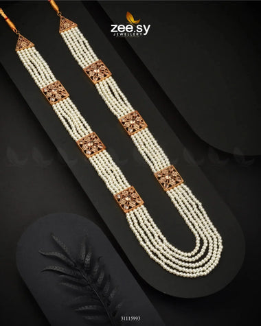 Heritage Malla Regal Necklace Golden Champagne Malla Necklace - Zeesy Jewellery Pakistan | Premium Artificial & Imitation Jewellery