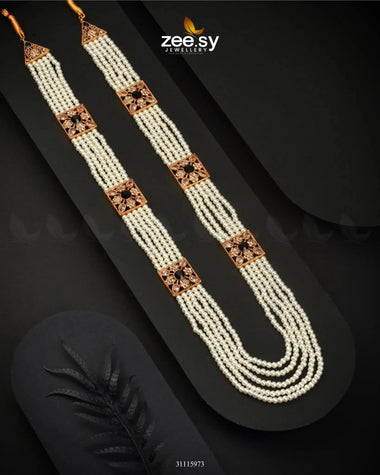 Heritage Malla Regal Necklace Golden Black Malla Necklace - Zeesy Jewellery Pakistan | Premium Artificial & Imitation Jewellery