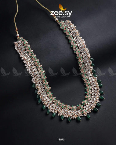 Portulaca Malla Necklace Golden Green Malla Necklace - Zeesy Jewellery Pakistan | Premium Artificial & Imitation Jewellery