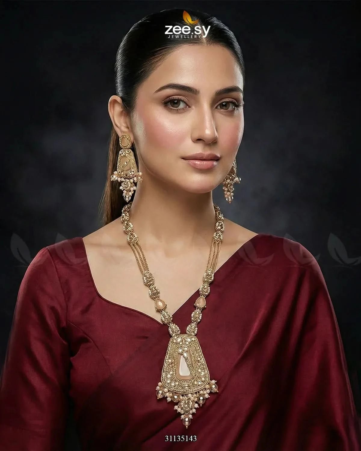 Egyptian Faux Pearl Malla Set Malla Necklace - Zeesy Jewellery Pakistan | Premium Artificial & Imitation Jewellery