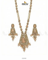 Egyptian Faux Pearl Malla Set Golden Champagne Malla Necklace - Zeesy Jewellery Pakistan | Premium Artificial & Imitation Jewellery