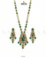 Egyptian Faux Pearl Malla Set Golden Green Malla Necklace - Zeesy Jewellery Pakistan | Premium Artificial & Imitation Jewellery