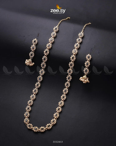 Reema Malla Necklace Golden Black Malla Necklace - Zeesy Jewellery Pakistan | Premium Artificial & Imitation Jewellery