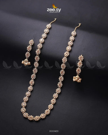 Reema Malla Necklace Golden Champagne Malla Necklace - Zeesy Jewellery Pakistan | Premium Artificial & Imitation Jewellery
