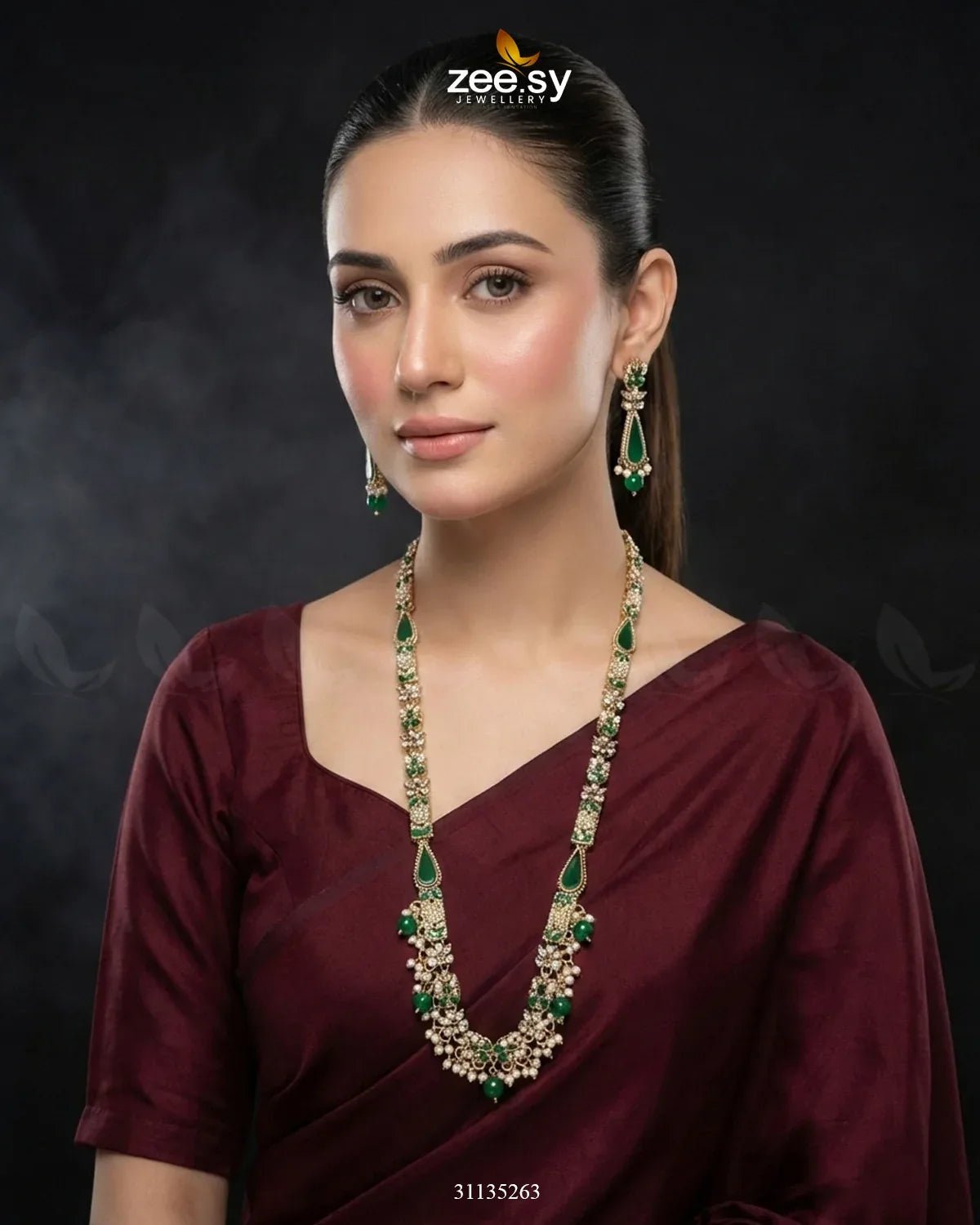 Turkish Floral Malla Necklace Set Malla Necklace - Zeesy Jewellery Pakistan | Premium Artificial & Imitation Jewellery