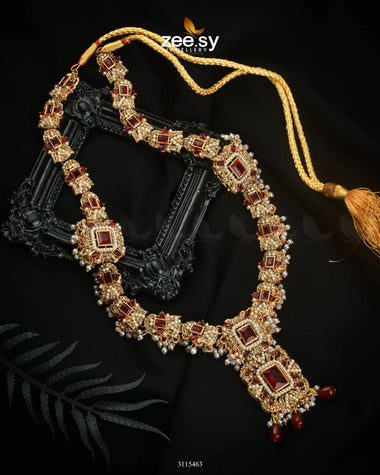 Rajwadi Aruna Malla Necklace Red Malla Necklace - Zeesy Jewellery Pakistan | Premium Artificial & Imitation Jewellery