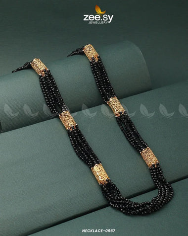 MALLA NECKLACE-0967 Black Malla Necklace - Zeesy Jewellery Pakistan | Premium Artificial & Imitation Jewellery