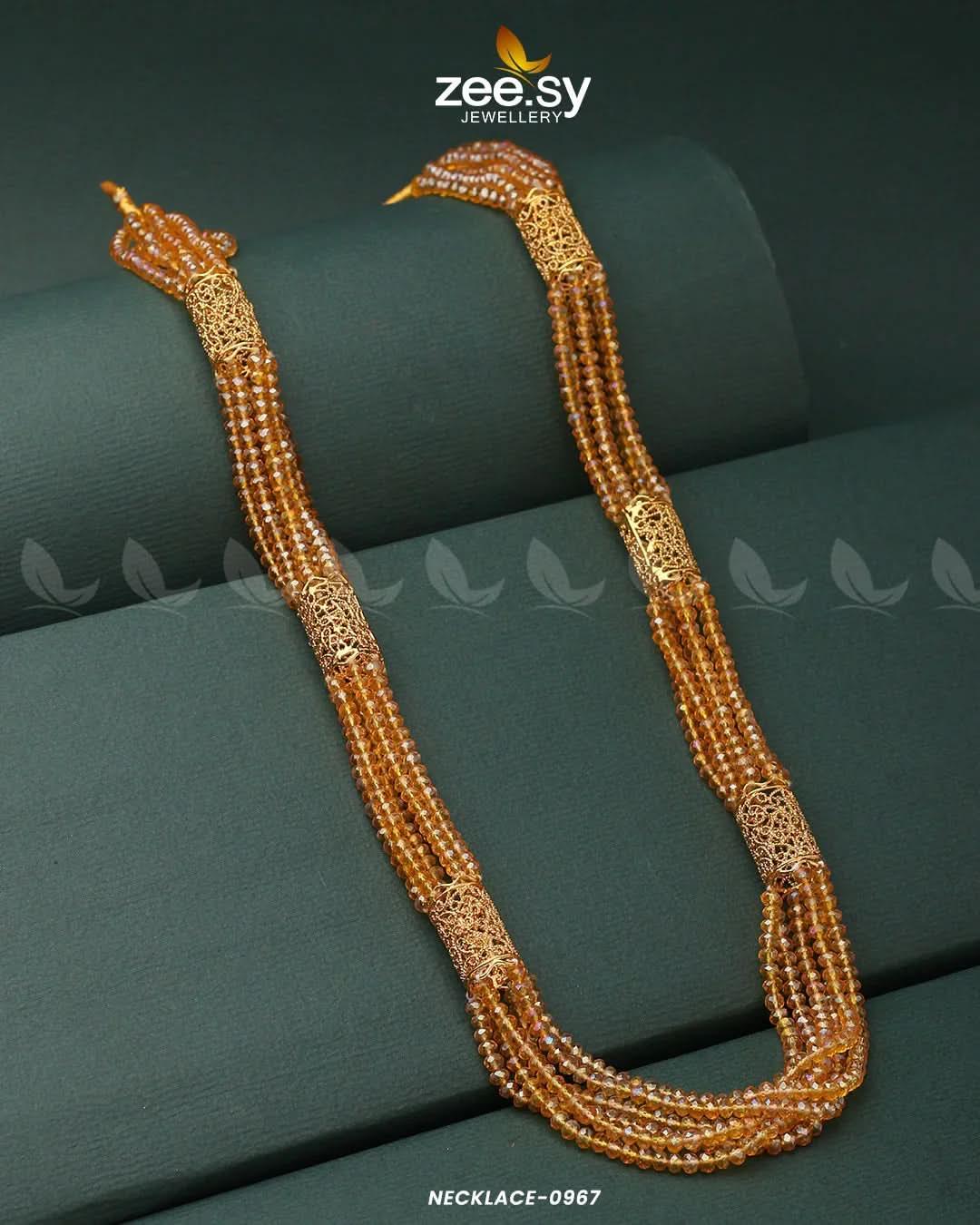 MALLA NECKLACE-0967 Champagne Malla Necklace - Zeesy Jewellery Pakistan | Premium Artificial & Imitation Jewellery