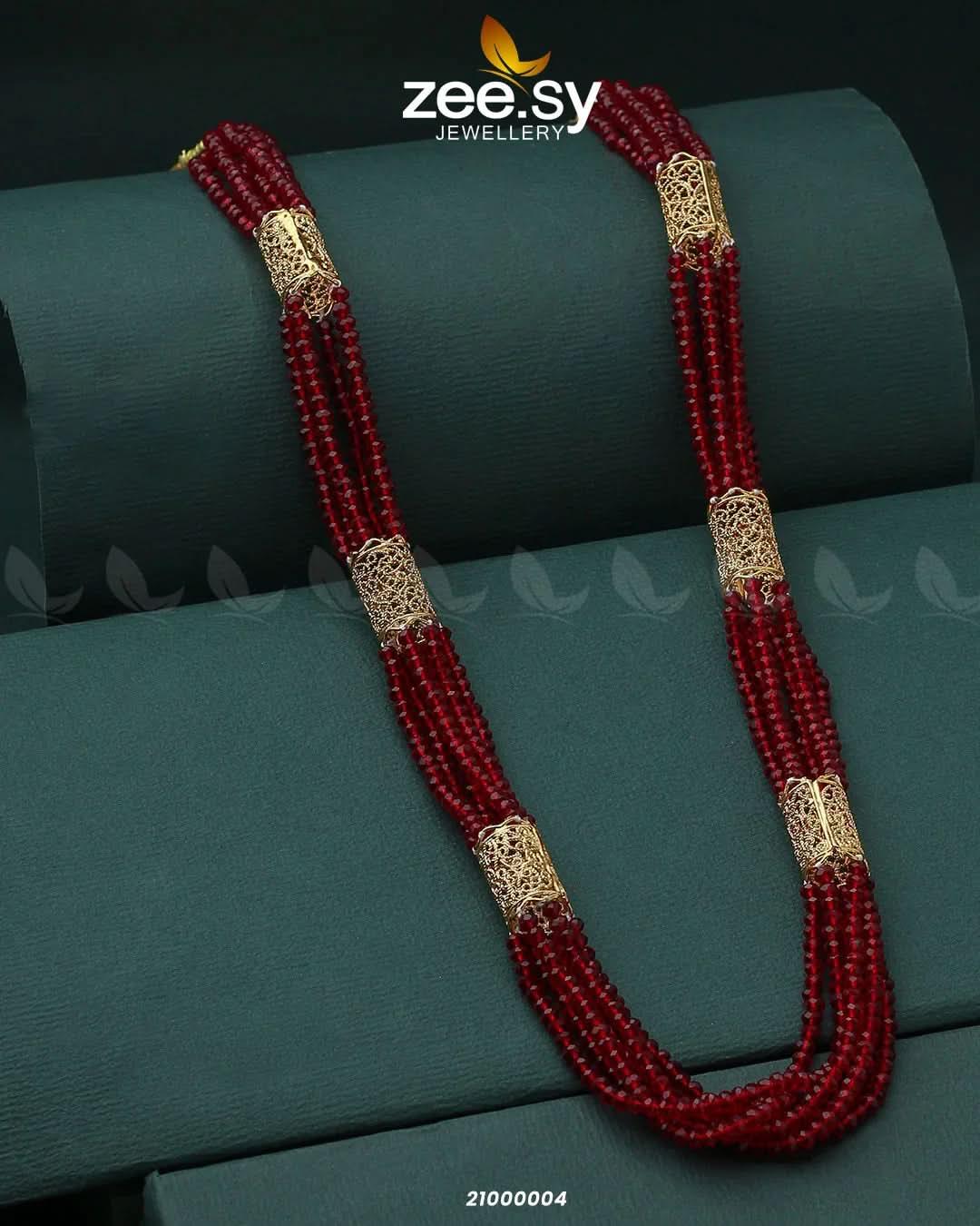 MALLA NECKLACE-0967 Red Malla Necklace - Zeesy Jewellery Pakistan | Premium Artificial & Imitation Jewellery
