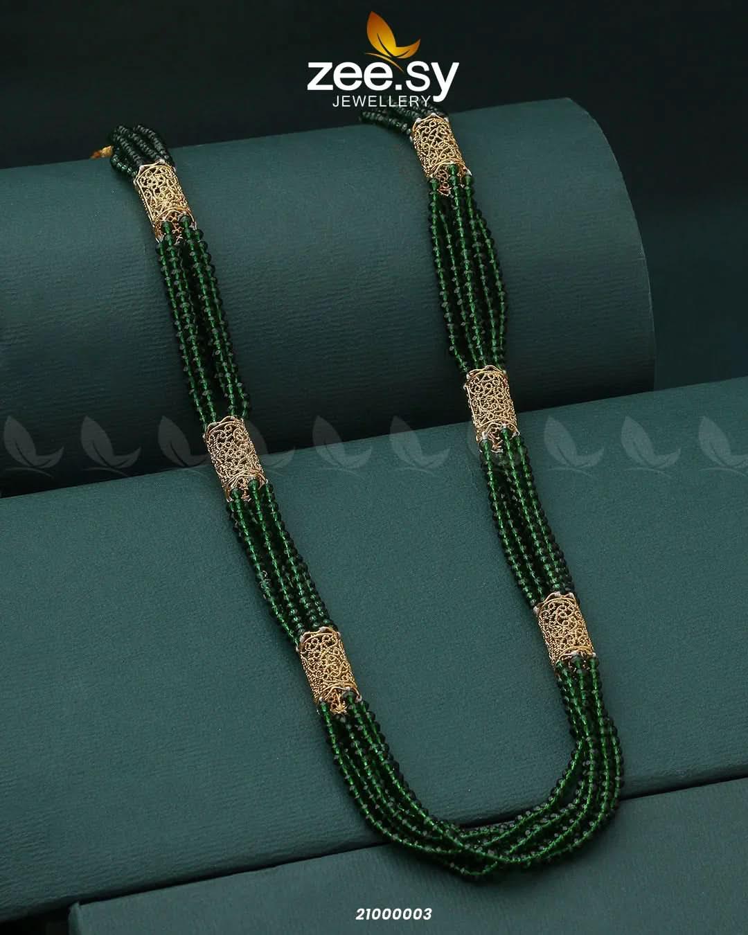 MALLA NECKLACE-0967 Green Malla Necklace - Zeesy Jewellery Pakistan | Premium Artificial & Imitation Jewellery