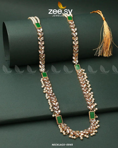 MALLA NECKLACE-0945 Green Malla Necklace - Zeesy Jewellery Pakistan | Premium Artificial & Imitation Jewellery