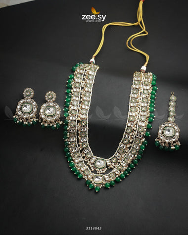 Acacia Malla Necklace Set Green Malla Necklace - Zeesy Jewellery Pakistan | Premium Artificial & Imitation Jewellery