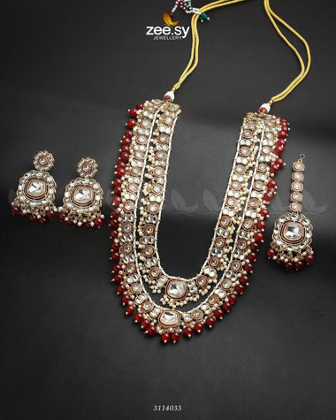 Acacia Malla Necklace Set Red Malla Necklace - Zeesy Jewellery Pakistan | Premium Artificial & Imitation Jewellery