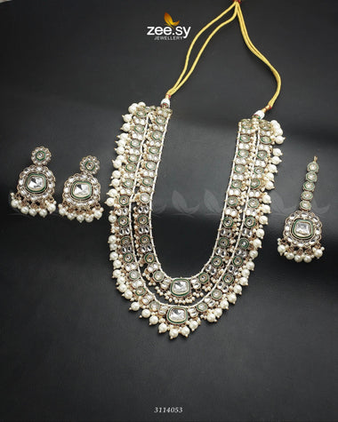 Acacia Malla Necklace Set White Malla Necklace - Zeesy Jewellery Pakistan | Premium Artificial & Imitation Jewellery