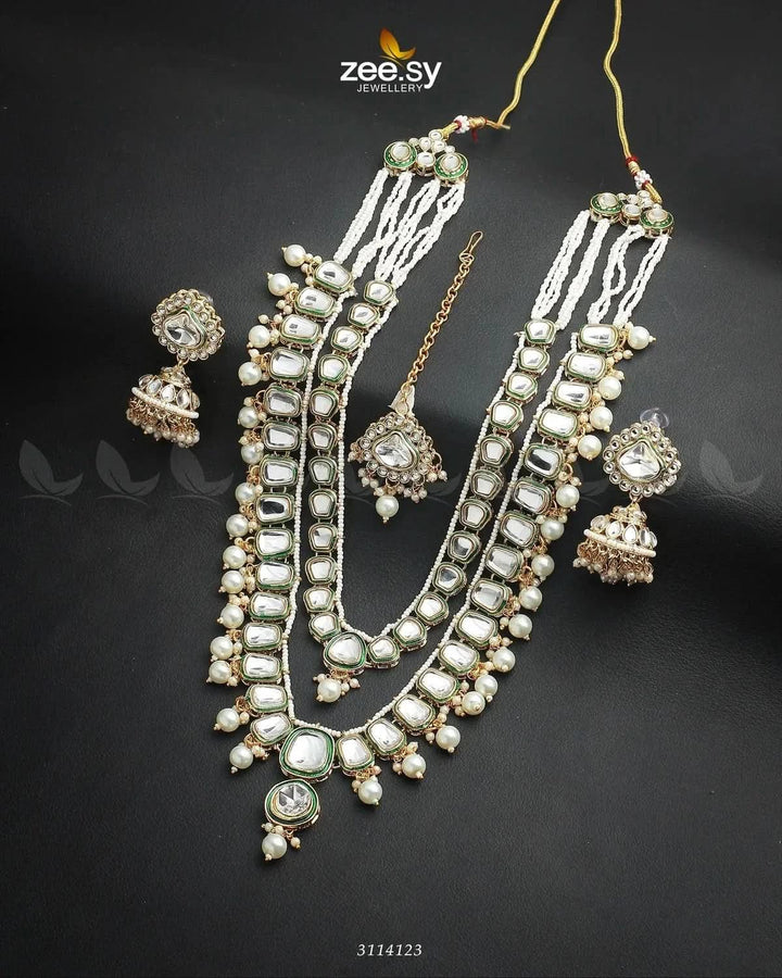 Larkspur Malla White Malla Necklace - Zeesy Jewellery Pakistan | Premium Artificial & Imitation Jewellery