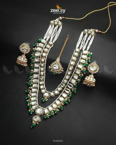 Larkspur Malla Green Malla Necklace - Zeesy Jewellery Pakistan | Premium Artificial & Imitation Jewellery