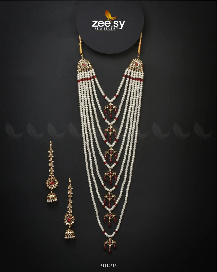 Sitarah Malla Necklace Red Malla Necklace - Zeesy Jewellery Pakistan | Premium Artificial & Imitation Jewellery