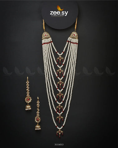 Sitarah Malla Necklace Red Malla Necklace - Zeesy Jewellery Pakistan | Premium Artificial & Imitation Jewellery