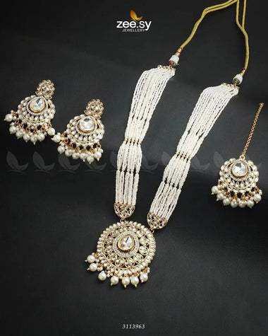 Maranta Malla Set White Malla Necklace - Zeesy Jewellery Pakistan | Premium Artificial & Imitation Jewellery