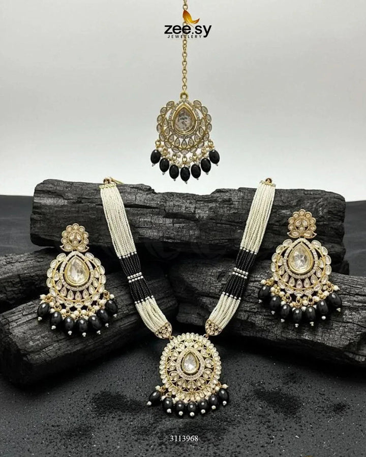 Maranta Malla Set Black Malla Necklace - Zeesy Jewellery Pakistan | Premium Artificial & Imitation Jewellery