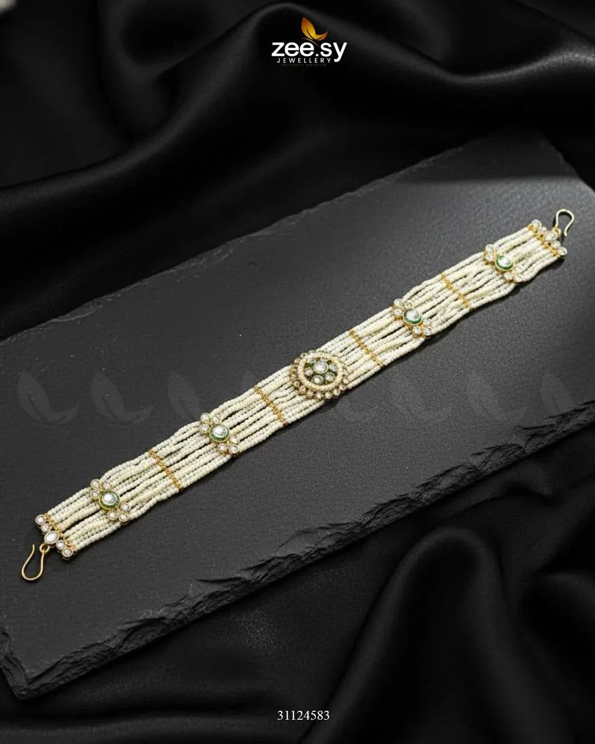 Sovereign Pearl Forehead Sheesh Patti MATHA PATI - Zeesy Jewellery Pakistan | Premium Artificial & Imitation Jewellery