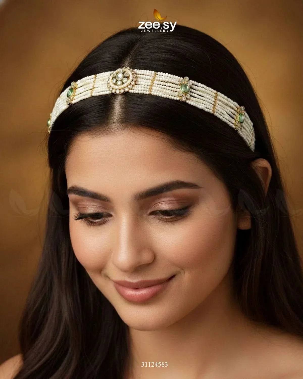 Sovereign Pearl Forehead Sheesh Patti MATHA PATI - Zeesy Jewellery Pakistan | Premium Artificial & Imitation Jewellery