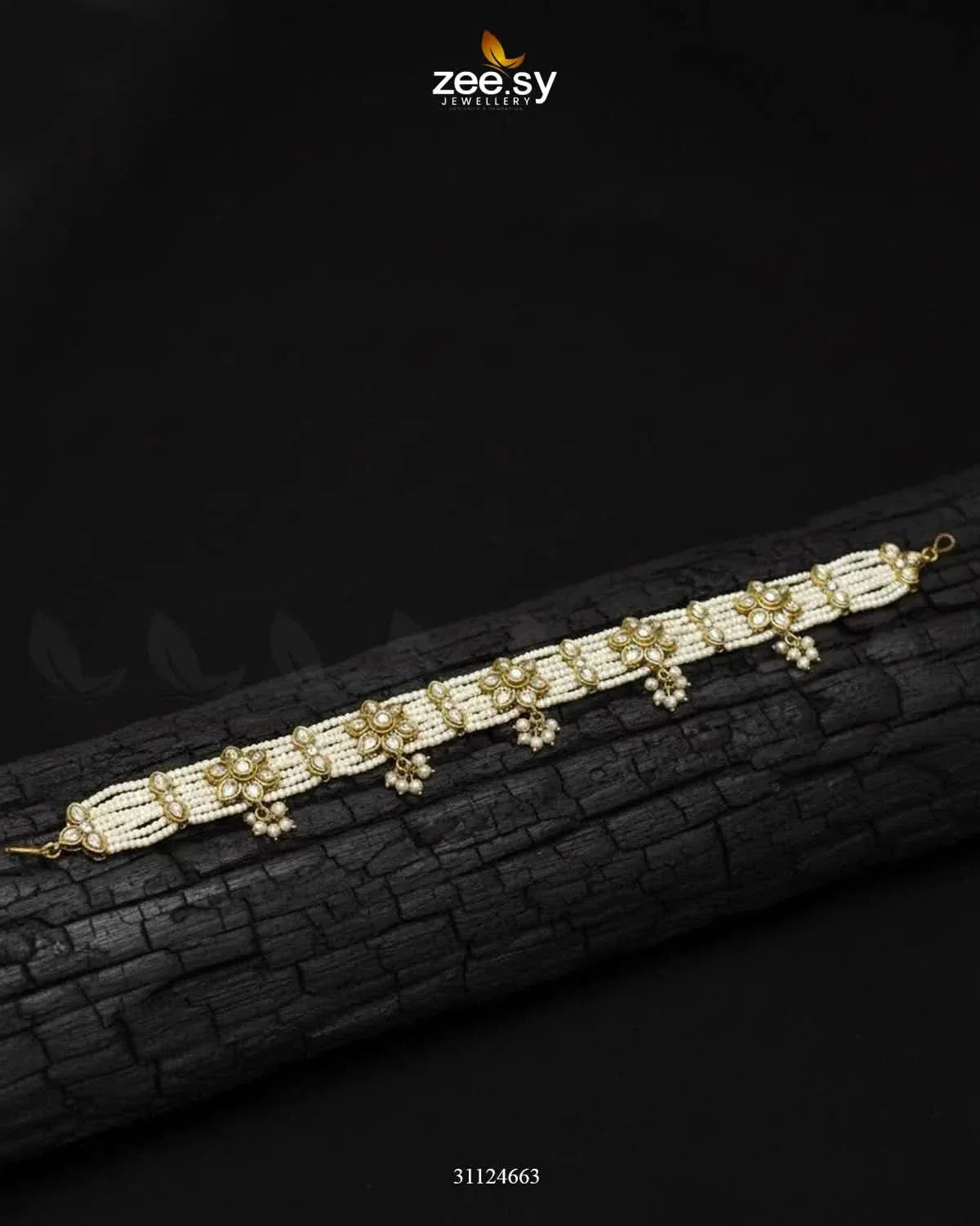 Hairloon Broad Floral Sheesh Patti MATHA PATI - Zeesy Jewellery Pakistan | Premium Artificial & Imitation Jewellery