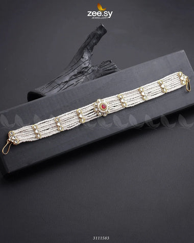 Precious Multi Royal Sheesh Patti Pearl Red MATHA PATI - Zeesy Jewellery Pakistan | Premium Artificial & Imitation Jewellery