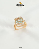 Shein Flower Ring Mint Green Finger Ring - Zeesy Jewellery Pakistan | Premium Artificial & Imitation Jewellery