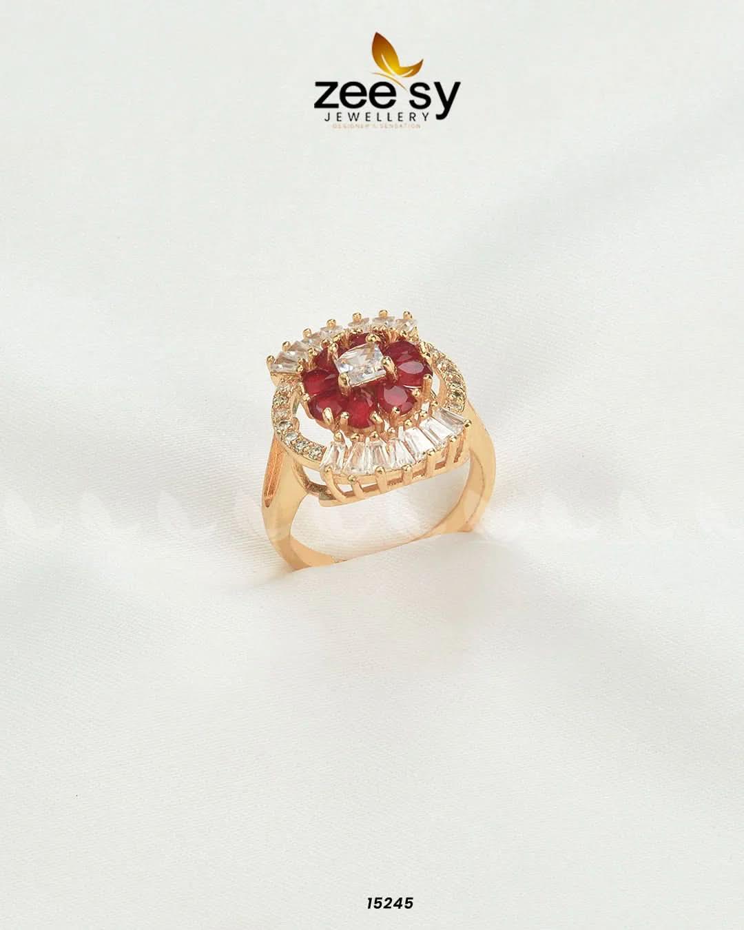 Shein Flower Ring Red Finger Ring - Zeesy Jewellery Pakistan | Premium Artificial & Imitation Jewellery