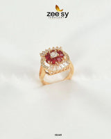 Shein Flower Ring Red Finger Ring - Zeesy Jewellery Pakistan | Premium Artificial & Imitation Jewellery