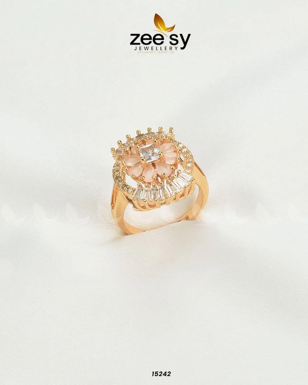 Shein Flower Ring Mint Pink Finger Ring - Zeesy Jewellery Pakistan | Premium Artificial & Imitation Jewellery
