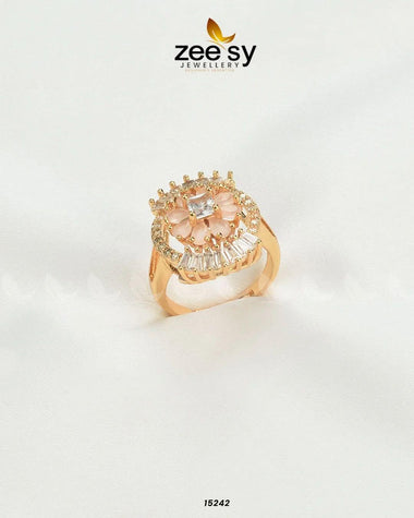 Shein Flower Ring Mint Pink Finger Ring - Zeesy Jewellery Pakistan | Premium Artificial & Imitation Jewellery