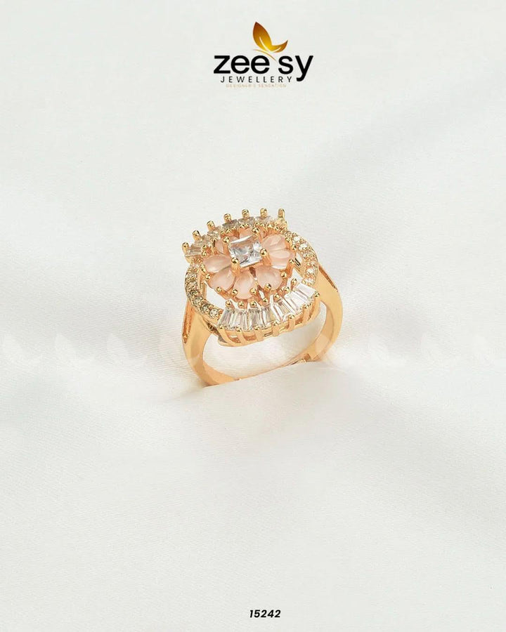 Shein Flower Ring Mint Pink Finger Ring - Zeesy Jewellery Pakistan | Premium Artificial & Imitation Jewellery