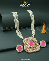 Gajra Pearl Malla Pink Necklace Sets - Zeesy Jewellery Pakistan | Premium Artificial & Imitation Jewellery