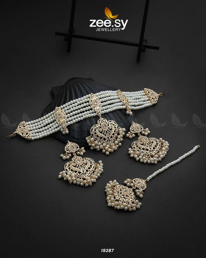 Hyderabadi Guluband Necklace Pearl Necklace Sets - Zeesy Jewellery Pakistan | Premium Artificial & Imitation Jewellery