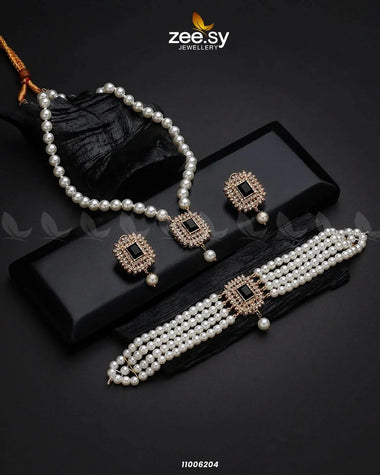 MALLA NECKLACE-0850 Black Necklace Sets - Zeesy Jewellery Pakistan | Premium Artificial & Imitation Jewellery