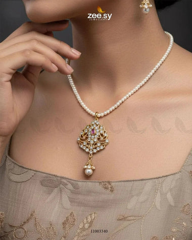 Egyptian Pearl Drop Necklace Set Pink Necklace Sets - Zeesy Jewellery Pakistan | Premium Artificial & Imitation Jewellery
