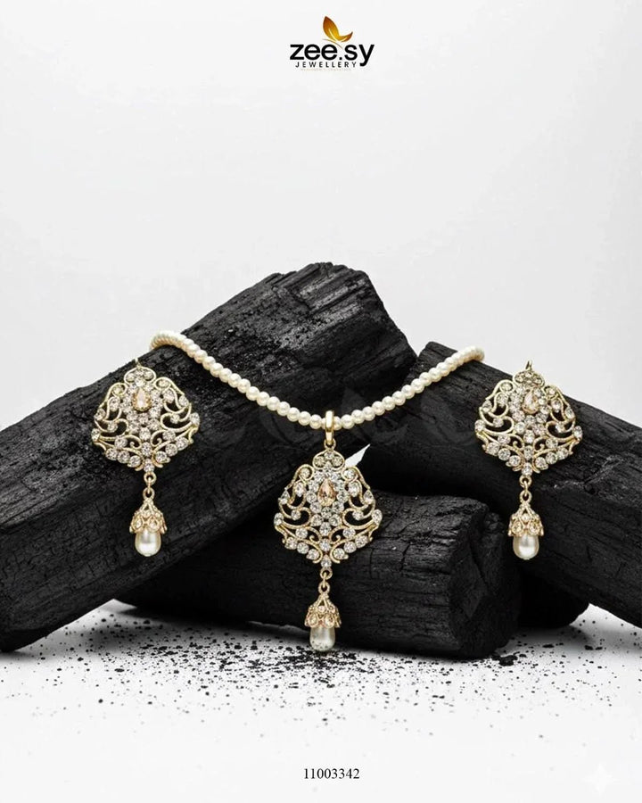 Egyptian Pearl Drop Necklace Set Necklace Sets - Zeesy Jewellery Pakistan | Premium Artificial & Imitation Jewellery