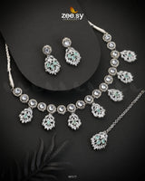 Thistle Necklace Set Mint Green Necklace Sets - Zeesy Jewellery Pakistan | Premium Artificial & Imitation Jewellery