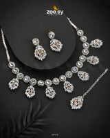 Thistle Necklace Set Champagne Necklace Sets - Zeesy Jewellery Pakistan | Premium Artificial & Imitation Jewellery