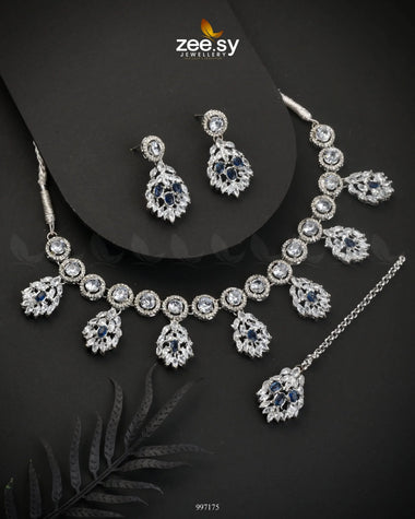 Thistle Necklace Set Blue Necklace Sets - Zeesy Jewellery Pakistan | Premium Artificial & Imitation Jewellery