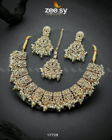 Amaryllis Necklace Champagne Necklace Sets - Zeesy Jewellery Pakistan | Premium Artificial & Imitation Jewellery