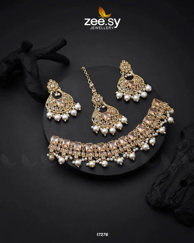 Guluband Necklace Champagne Necklace Sets - Zeesy Jewellery Pakistan | Premium Artificial & Imitation Jewellery