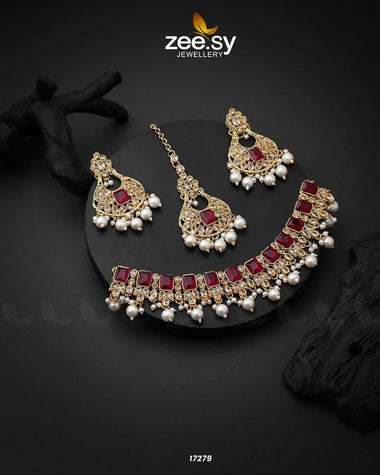 Guluband Necklace Red Necklace Sets - Zeesy Jewellery Pakistan | Premium Artificial & Imitation Jewellery