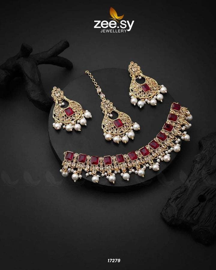 Guluband Necklace Red Necklace Sets - Zeesy Jewellery Pakistan | Premium Artificial & Imitation Jewellery