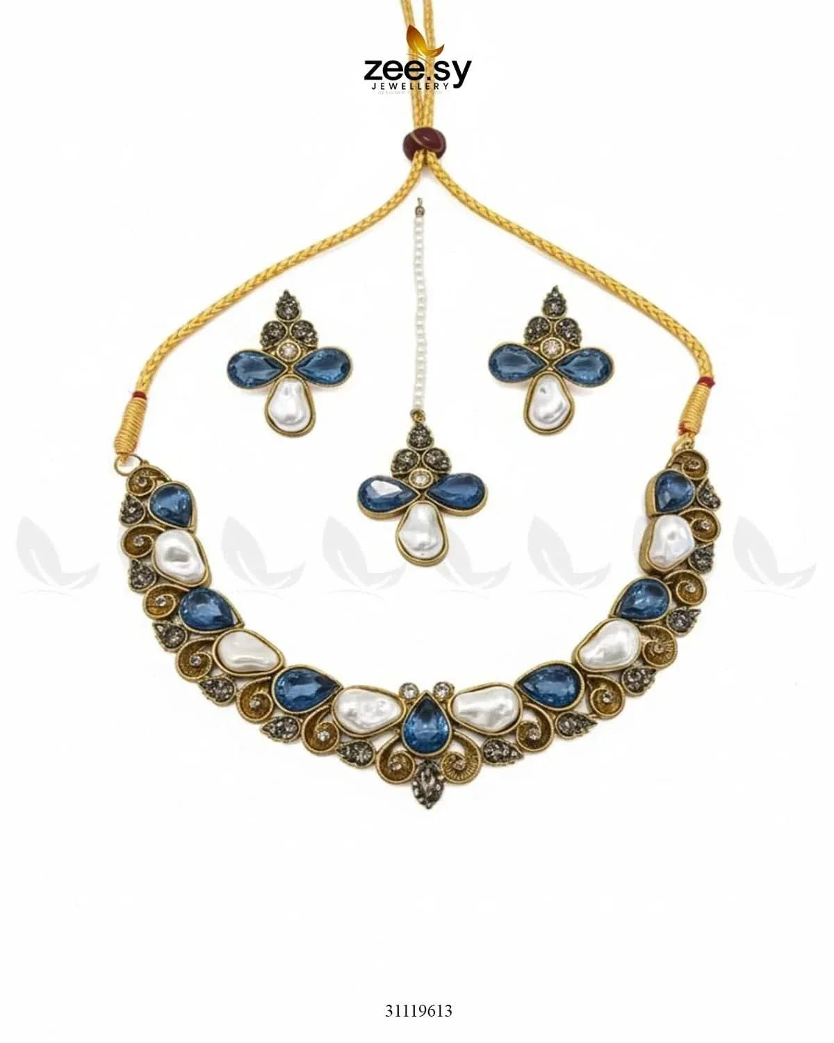 Luminary Gold Toned Necklace Set Necklace Sets - Zeesy Jewellery Pakistan | Premium Artificial & Imitation Jewellery
