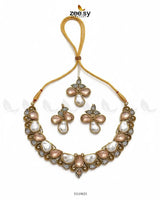 Luminary Gold Toned Necklace Set Necklace Sets - Zeesy Jewellery Pakistan | Premium Artificial & Imitation Jewellery